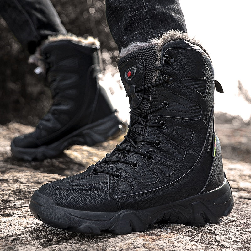 Winter Men Boots Large Size Plush Warm Snow Boots Outdoor Fashionable