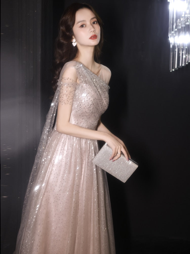 Evening wear Dresses: Off Shoulder A Line Prom Dress  Fashion Sequins