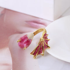 Fashion Enamel Dragon Rings Punk Viking Animal Snake Adjustable Finger Ring