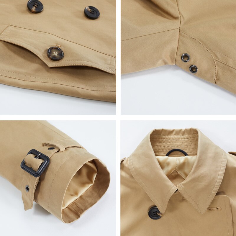 Women Autumn lapel windbreaker fashion double breasted