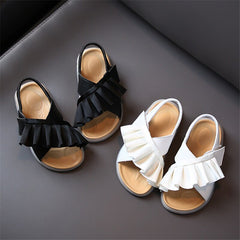 Summer Children's Sandals Leather Ruffles Toddler Kids Shoes Cute Baby Shoes