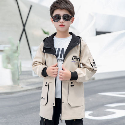 Spring  Autumn Jackets For Boy Fashion Polyester Double Layer Coat