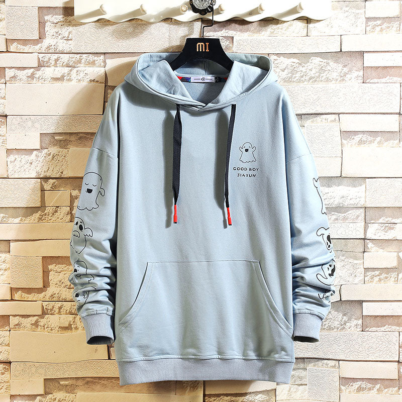 Fashion Black White Sweatshirt Men Hip Hop Long Sleeve Pullover Hoodies