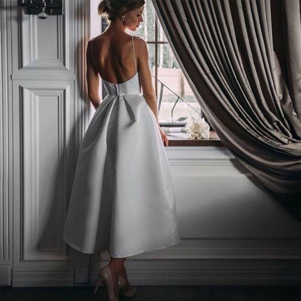 Homecoming Dresses: Ivory short plus size satin prom party evening dresses