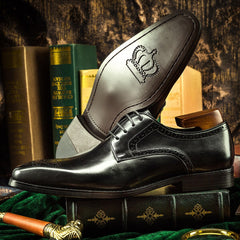 High Quality Luxury Handmade Dress Shoes Men Lace-Up Derby Shoes