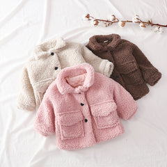 Fashion Baby Girl Boy Winter Jacket Thick Lamb Wool Infant Toddler