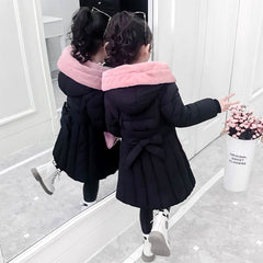 Children Winter Jacket for Girl Hooded Coat snowsuit Down cotton