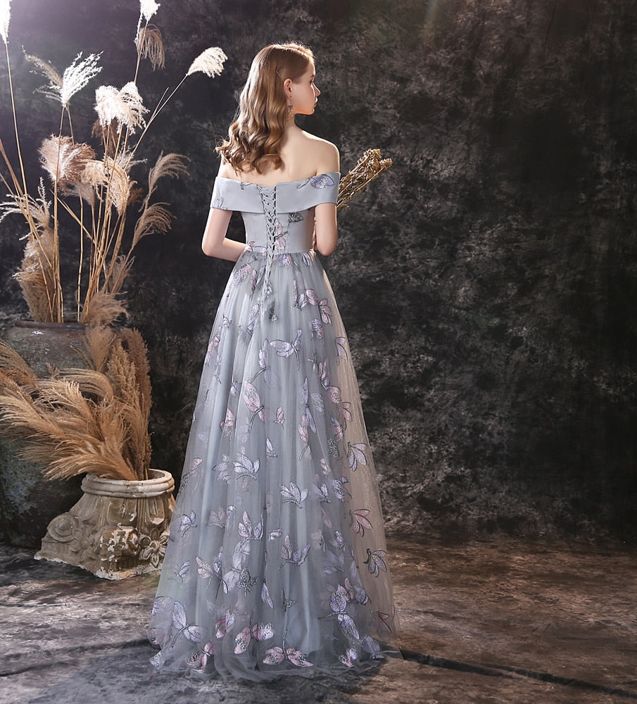 Homecoming Dresses: Prom Dresses Off Shoulder Long Floor Length Lace Sequined