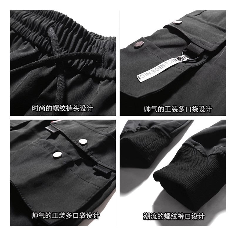 Winter Men Plus Velvet Cargo Pants Multi-pocket Harem Pants Joggers Men