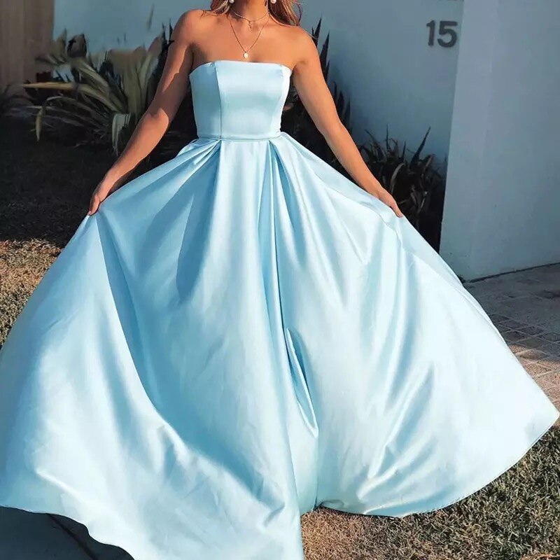 Homecoming Dresses: Prom Dresses Strapless Party Evening Gowns