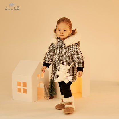 winter baby girls plaid down coat children