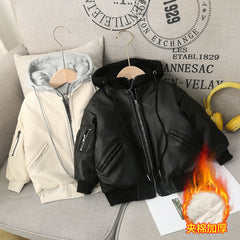 Fashion Autumn And Winter Child Coat Waterproof Baby Boys Leather Jackets