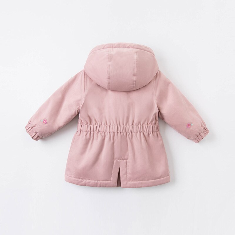 Winter Baby Girls Fashion floral embroidery padded hooded