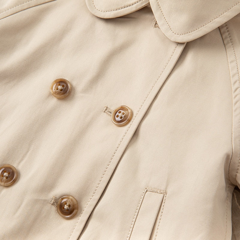 Spring Baby Girls Fashion Solid Pockets Mesh Coat Cute