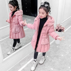 Children Winter Jacket for Girl Hooded Coat snowsuit Down cotton