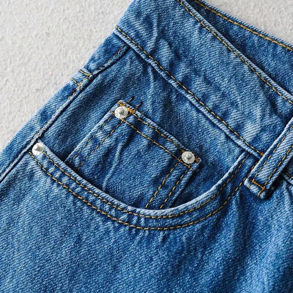 Wide Leg Pant Women Jeans Autumn Winter High Waist Slouchy Black