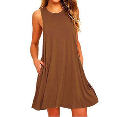 Women's Summer Casual Swing T-Shirt Dresses Beach Cover Up