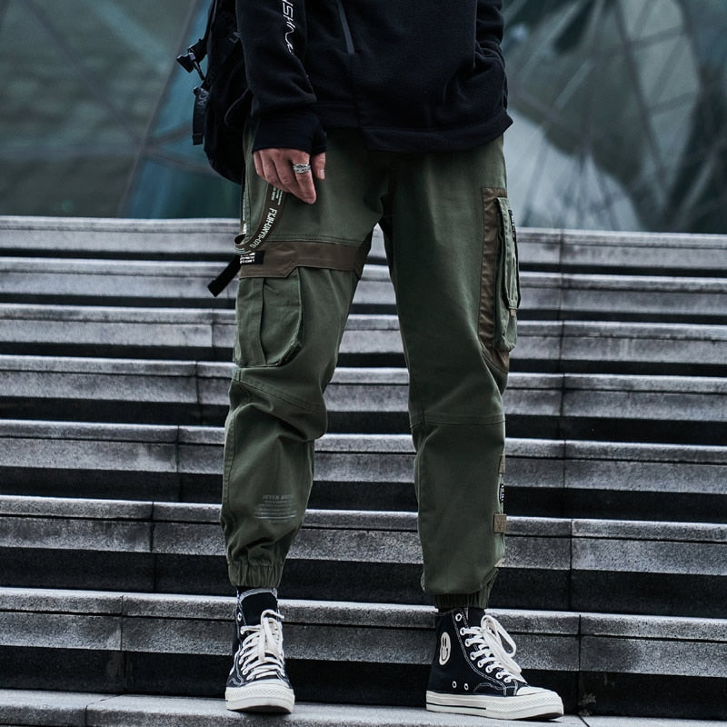 Single Road Mens Cargo Pants Men Fashion Side Pockets Hip Hop