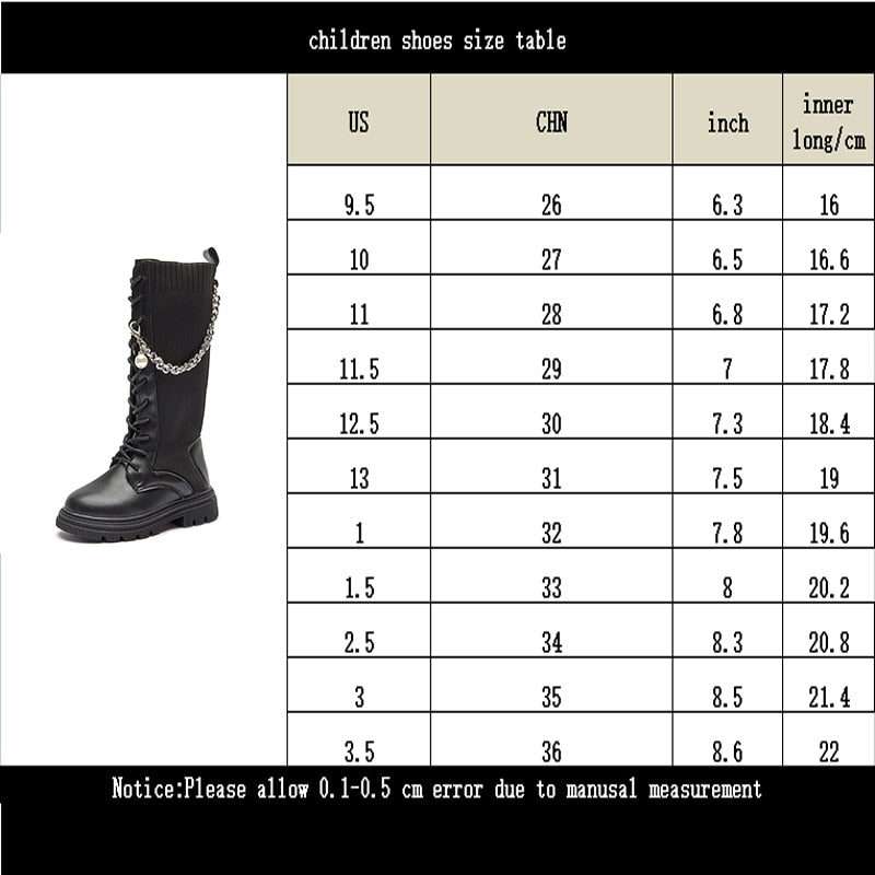 Children knitted elastic boots girls boots autumn and winter high boots