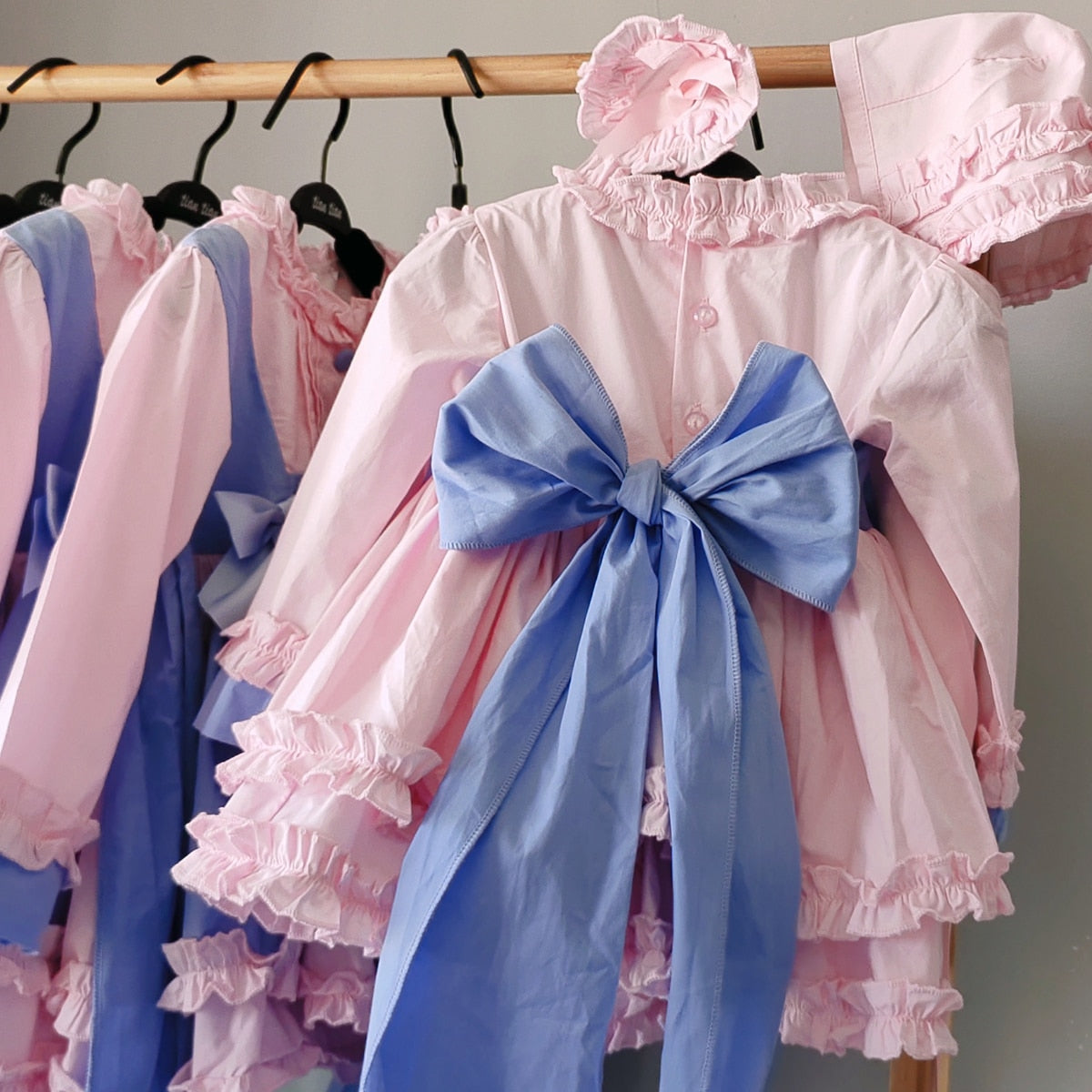 Little Kids Pink Dresses Cotton First Communion Ball Gown Dress Flower Girl