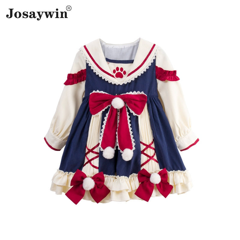 Kids Dress for Girls Baby Autumn Winter Lolita Girl Kawaii Wedding Dress Girl