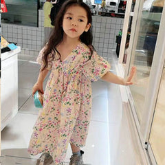 Summer Girls Dress Japanese And Korean Style Sweet Pastoral Style V-Neck