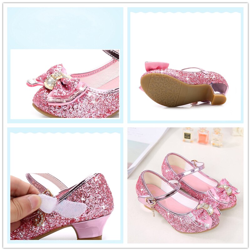 Spring Crystal Children Shoes Girls Princess Shoes Glitter Baby Dance