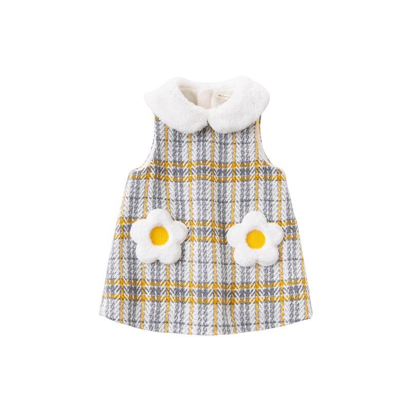 dave bella winter baby girls cute floral plaid sleeveless dress children fashion party