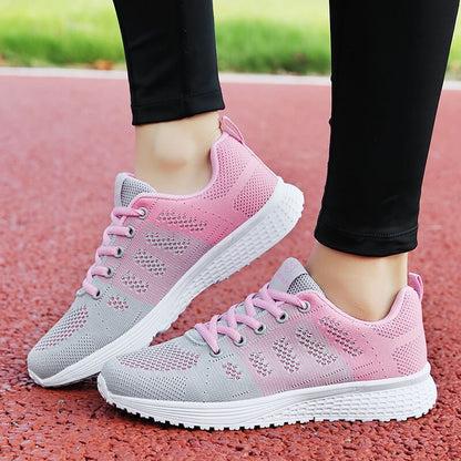 Women Casual Shoes Fashion Breathable Walking Mesh Flat Shoes Woman