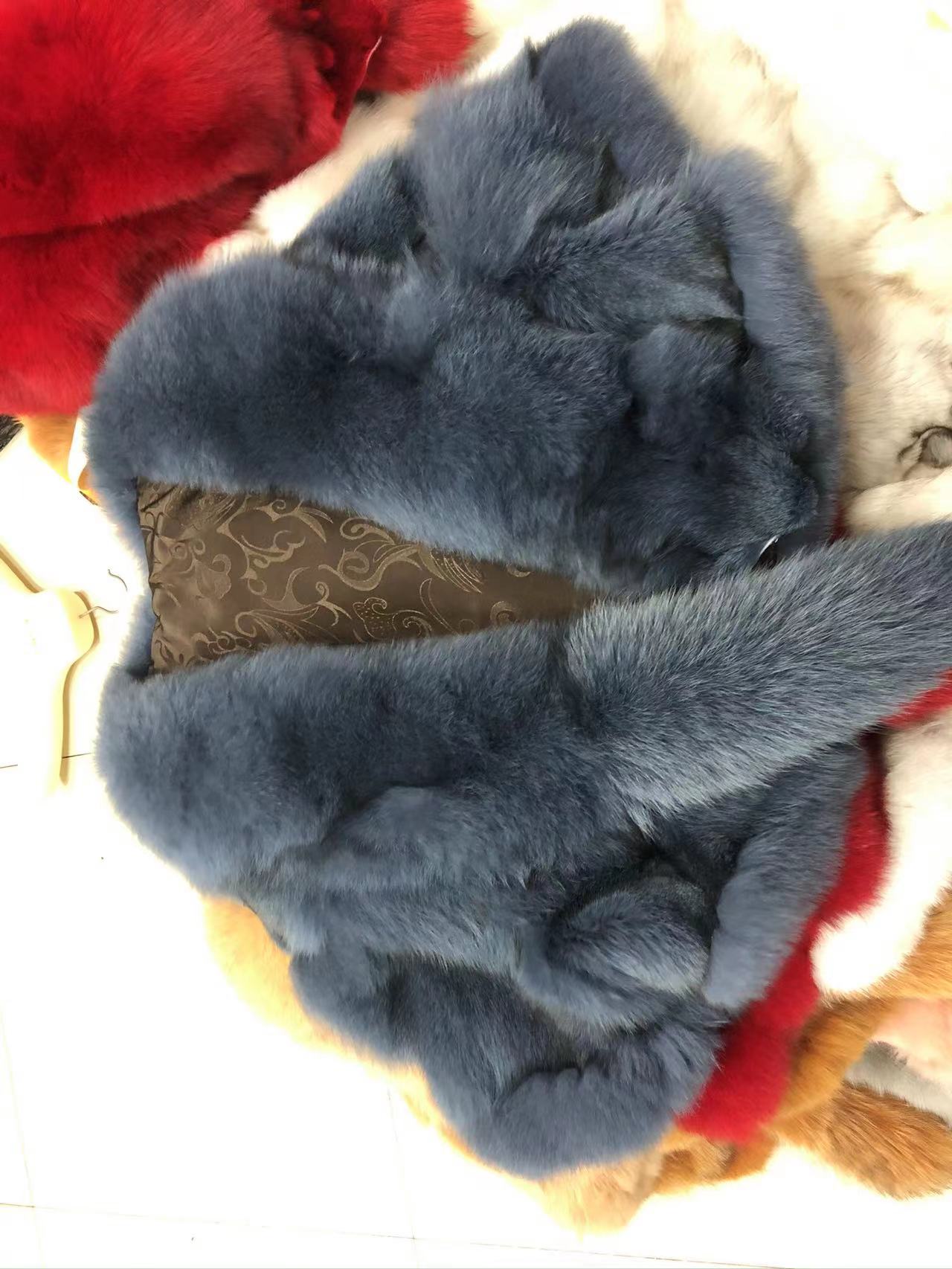Winter Cloak Warm  Women Cardigan big real Fox Fur Collar Cape Fashion Solid