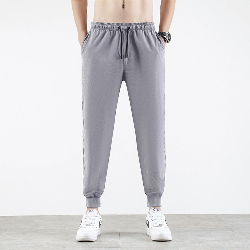 Korean Ice Silk Men Summer Thin Fashion Brand Loose And Versatile