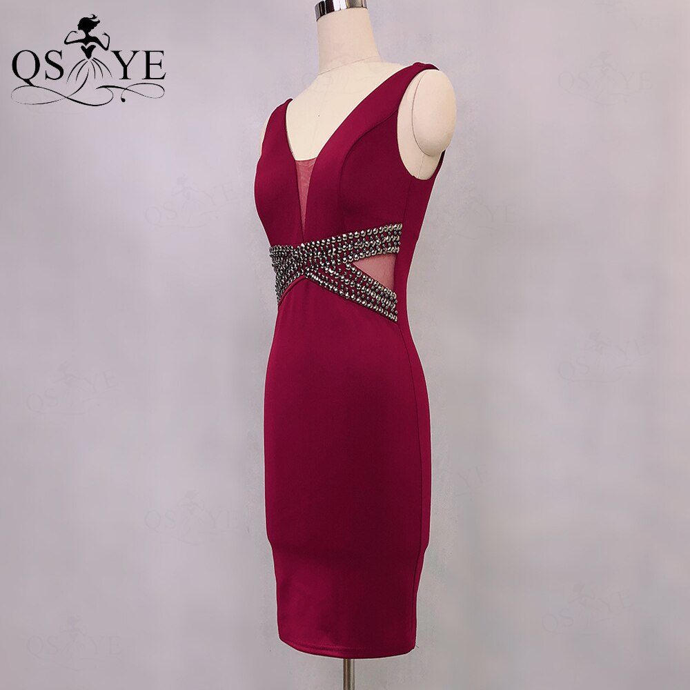 Homecoming Dresses: Prom Dresses Sheath Stretch Evening Dress Deep V Neck Party