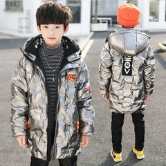 Winter Jacket For Boys Children Coat Fashion Hooded Warm Letters Print
