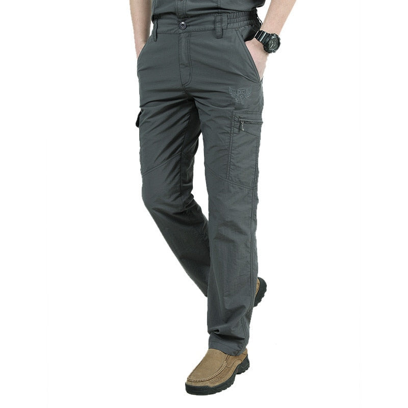 Men Military Style Cargo Pants Men Summer Waterproof Breathable