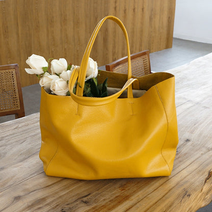 Women Luxury Bag Casual Tote Female Lemon Yellow Fashion Shoulder Handbag
