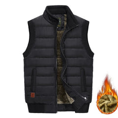 Mens Jacket Sleeveless Vest Winter Male Fleece Warm Vest Coats