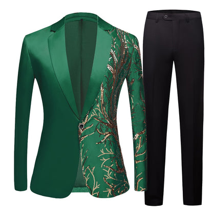 Tuxedo for Mens: Men's black  Sequin Party Blazer Slim Fit Wedding Party Suit Jackets