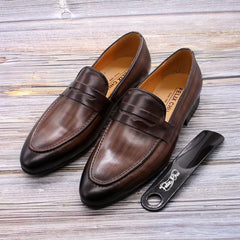 Men Penny Loafers Leather Shoes Genuine Leather Elegant Wedding