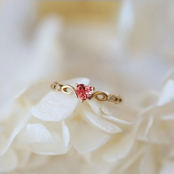 Simple Heart Ring For Women Female Cute Finger Rings Romantic