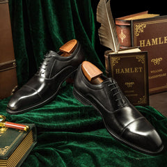 Oxford Shoes Fashion Genuine Leather Breathable Oxfords Patent Leather Shoes For Men