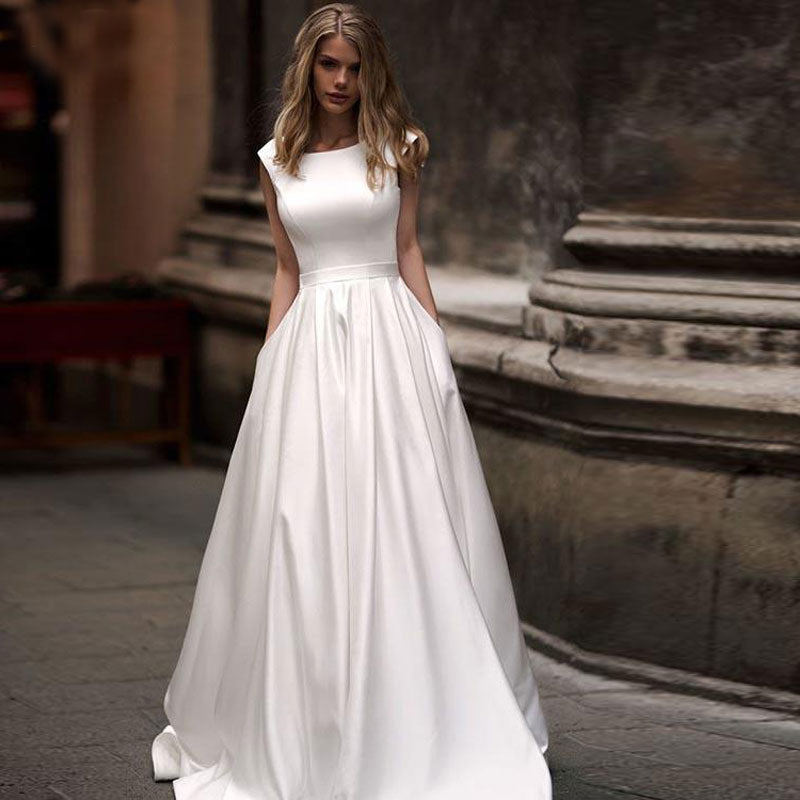 White Bridesmaid Dresses: Wedding Party Dress Robe De Soiree Longue Formal Simple