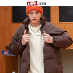 Warm Bubble Coat Winter Jacket Streetwear Solid Black Parkas Man Korean Fashion Puffer Jackets Coats