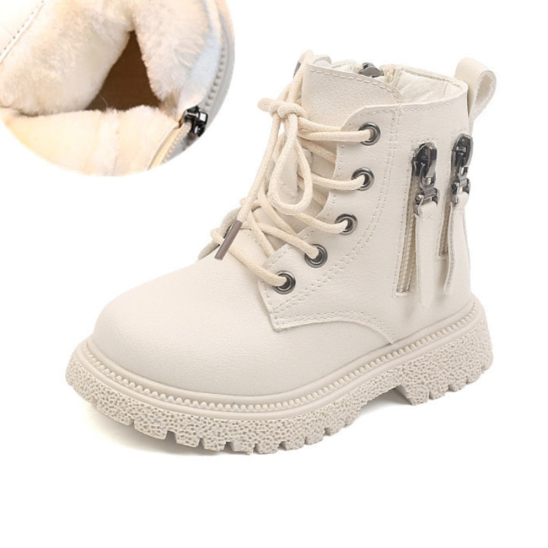 Rubber Boots for Children Boys Martin Boots Autumn Winter Warm Cotton Ankle