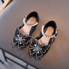 Summer Girls Sandals Fashion Sequins Rhinestone Bow Girls Princess Shoes