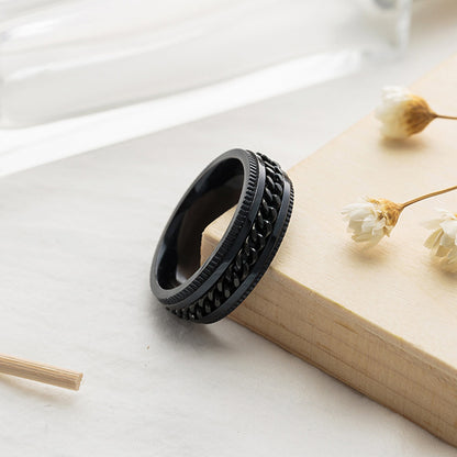 Stainless Steel Spinner Ring for Women Mens Fidget Band Rings Moon Star Celtic