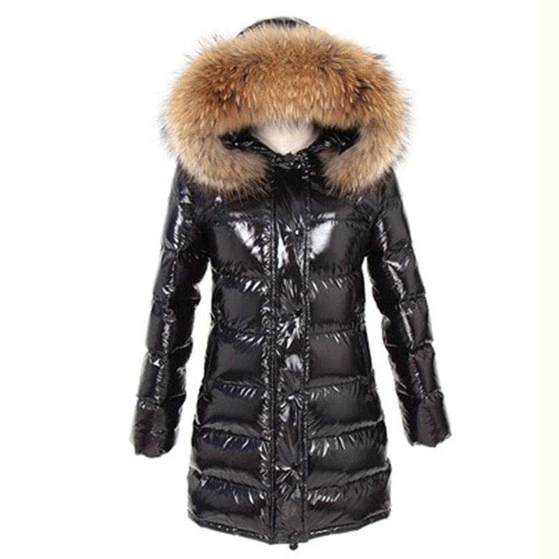 Winter Jacket Women Real Fur Coat Parkas Duck Down Lining Coat