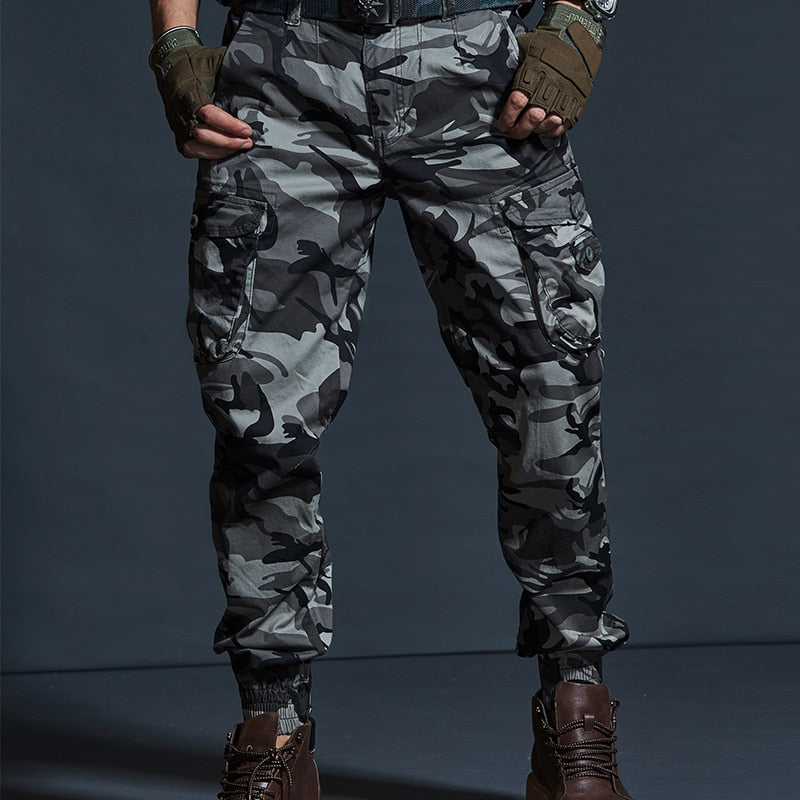 Military Tactical Pants Mens Joggers Camouflage Cargo Casual Pants Male