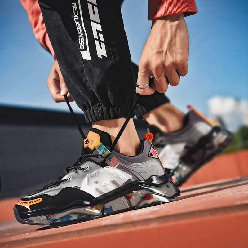 Fashion Men Sneakers Street Style Breathable Men Shoes Chunky Spring