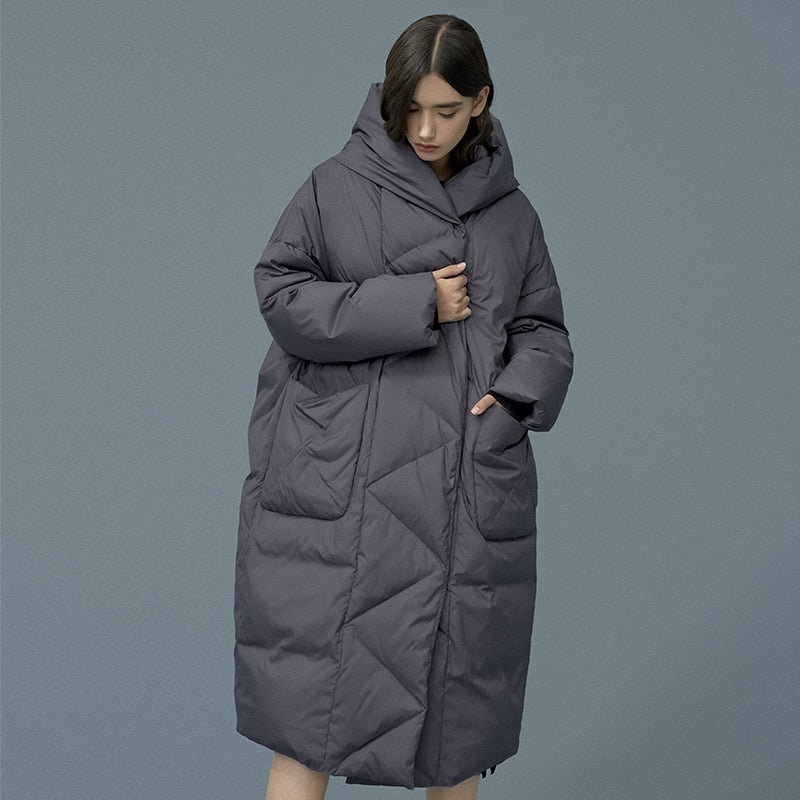 XL Plus Size Winter Oversize Warm Down Coat Female X-Long Down