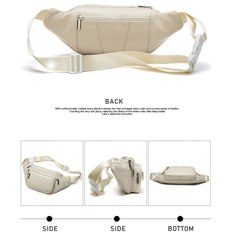 Genuine Leather Belt Bag Women's Waist Bags For Women Fanny Pack